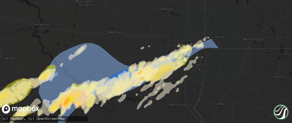 Hail map in Freeman, SD on May 17, 2026