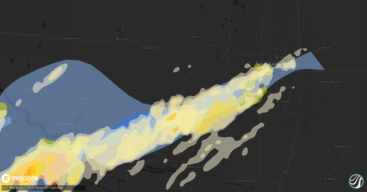 Hail map in Freeman, SD on May 17, 2026