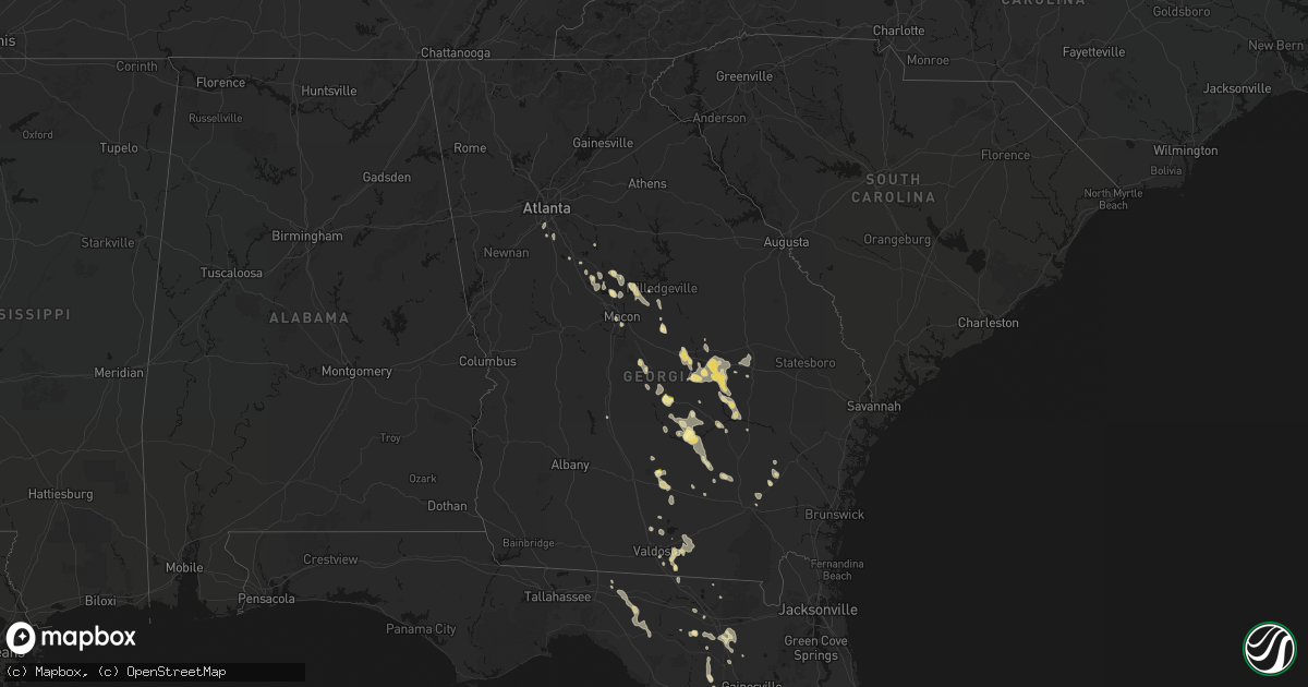 Hail map in Georgia on May 17, 2026