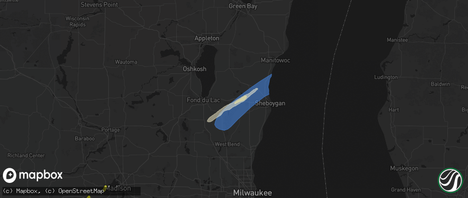 Hail map in Glenbeulah, WI on May 17, 2026