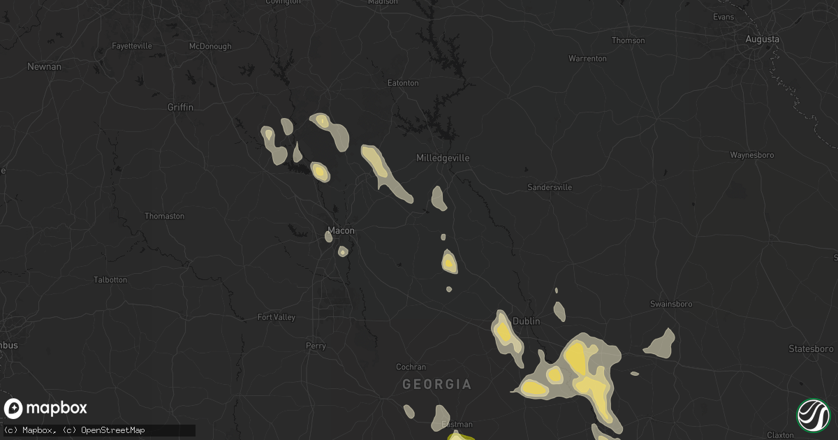 Hail map in Gordon, GA on May 17, 2026