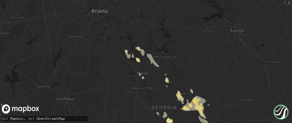 Hail map in Gray, GA on May 17, 2026