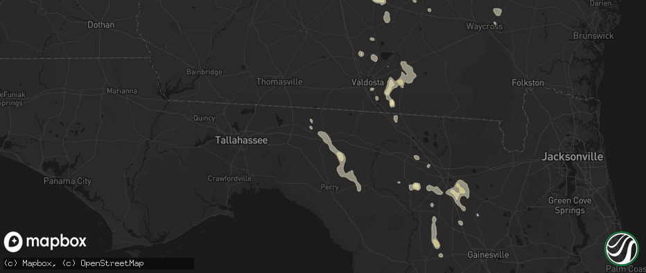 Hail map in Greenville, FL on May 17, 2026