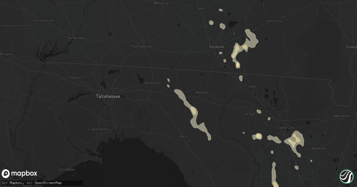 Hail map in Greenville, FL on May 17, 2026