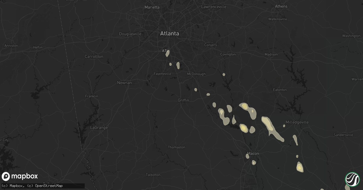 Hail map in Griffin, GA on May 17, 2026