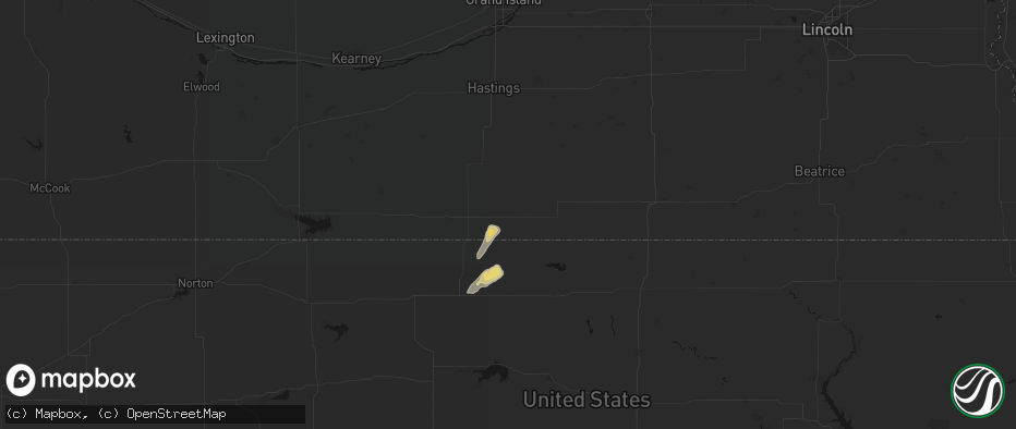 Hail map in Guide Rock, NE on May 17, 2026