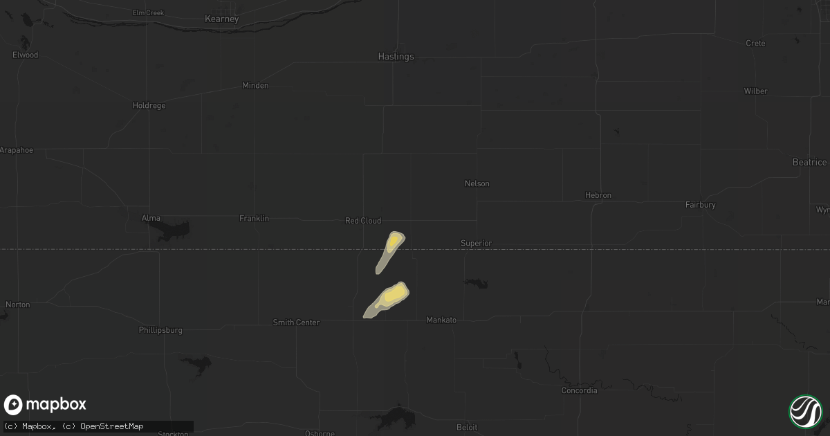 Hail map in Guide Rock, NE on May 17, 2026