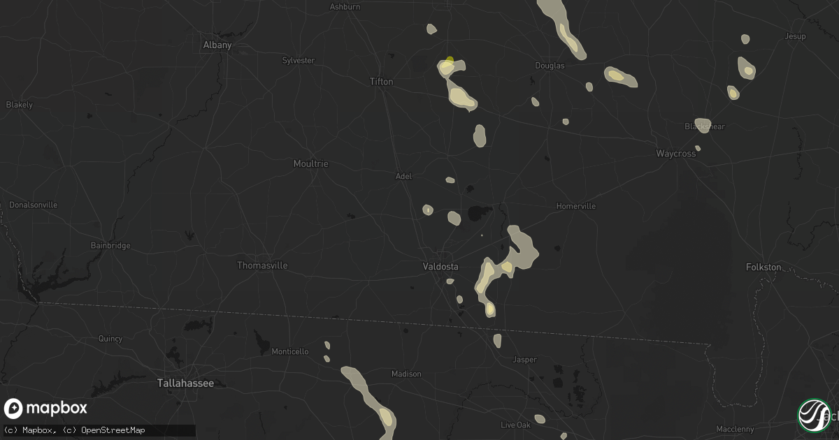 Hail map in Hahira, GA on May 17, 2026