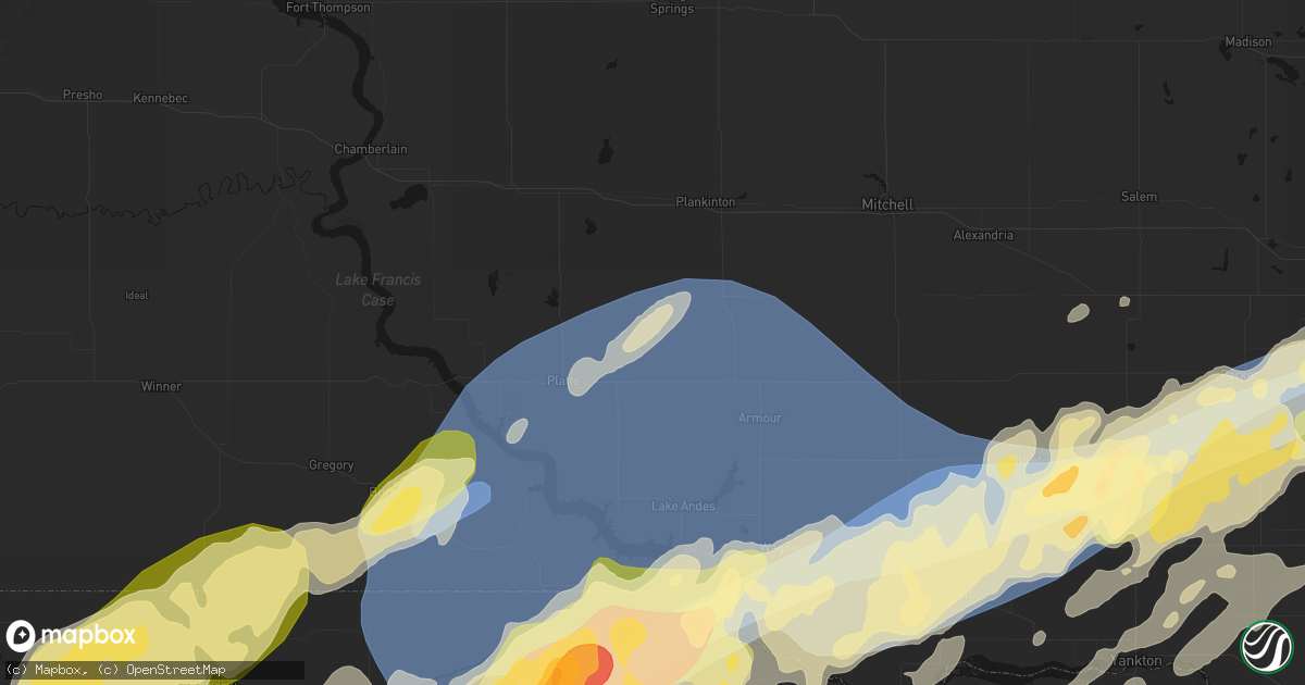 Hail map in Harrison, SD on May 17, 2026