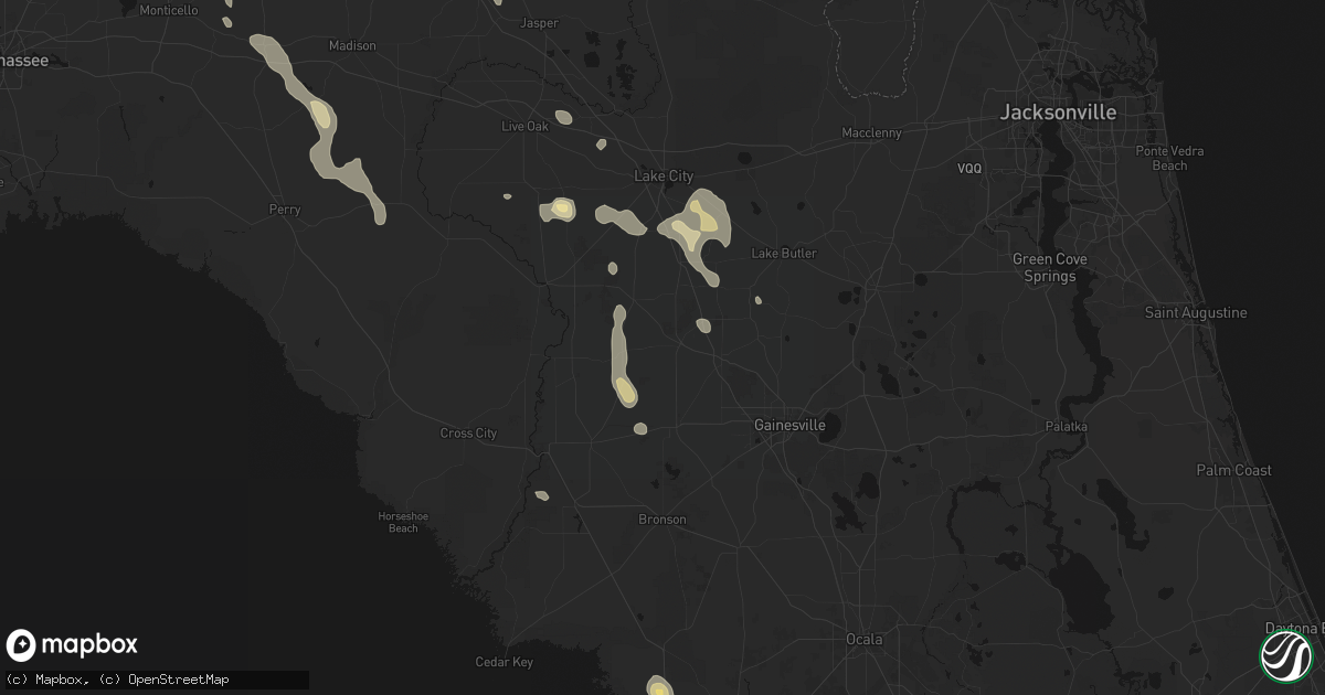 Hail map in High Springs, FL on May 17, 2026