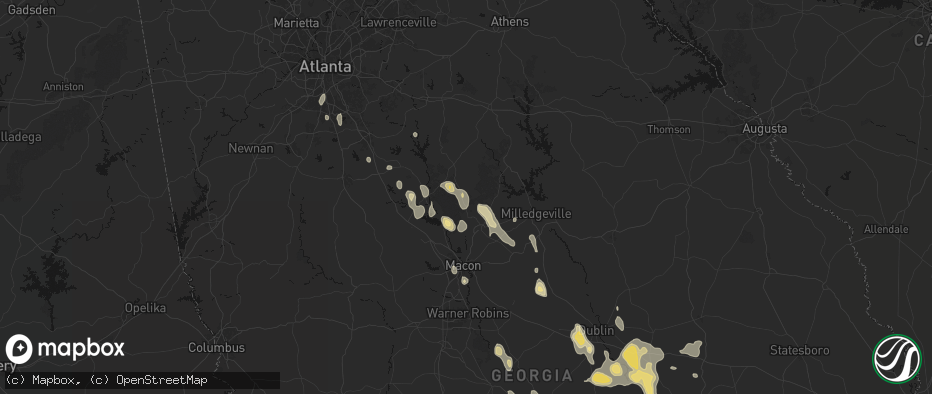Hail map in Hillsboro, GA on May 17, 2026