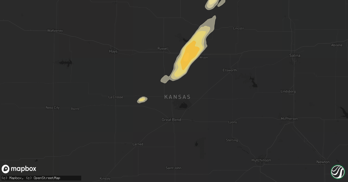 Hail map in Hoisington, KS on May 17, 2026