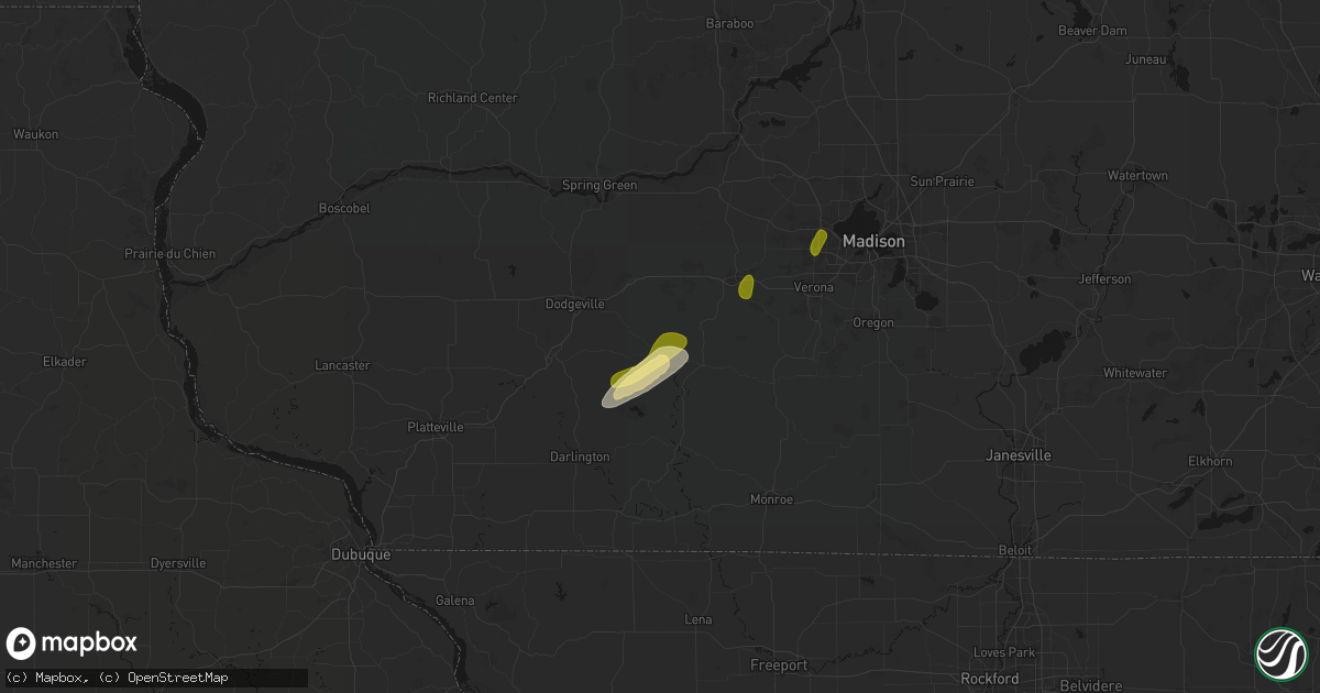 Hail map in Hollandale, WI on May 17, 2026