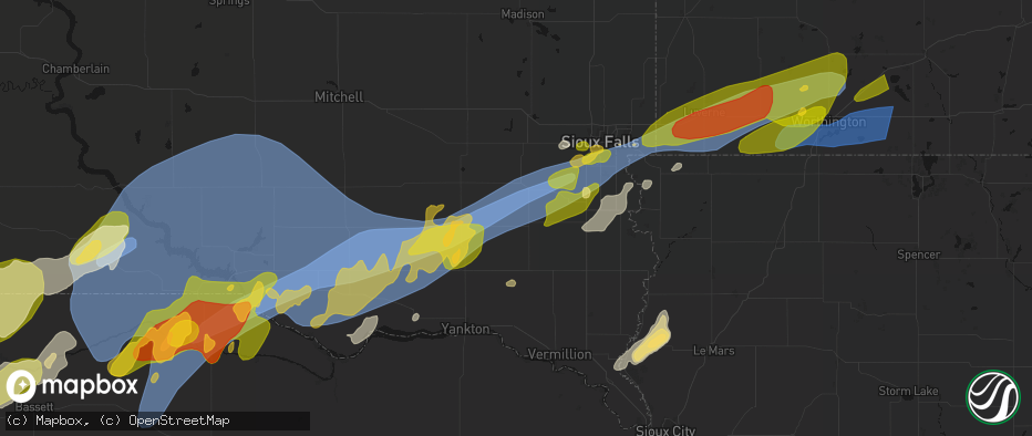 Hail map in Hurley, SD on May 17, 2026