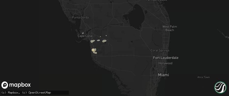 Hail map in Immokalee, FL on May 17, 2026
