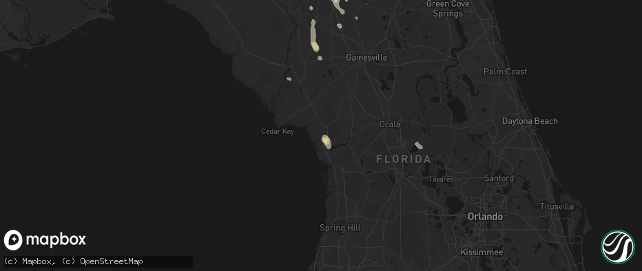 Hail map in Inglis, FL on May 17, 2026