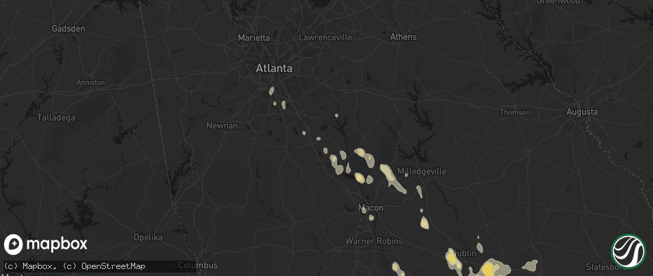 Hail map in Jackson, GA on May 17, 2026