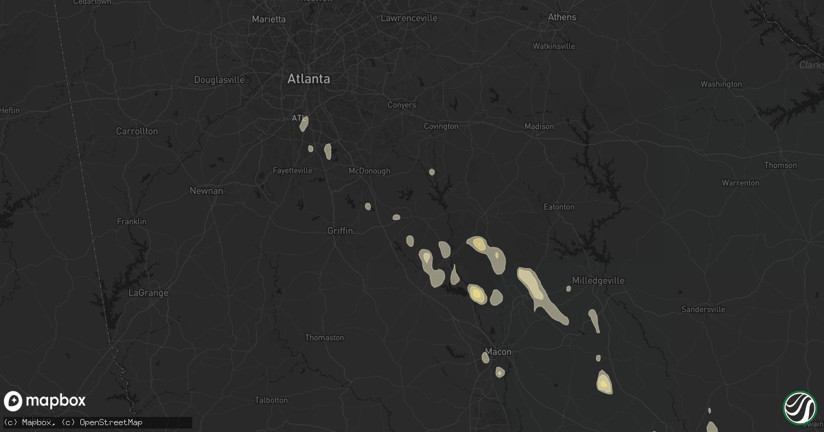 Hail map in Jackson, GA on May 17, 2026