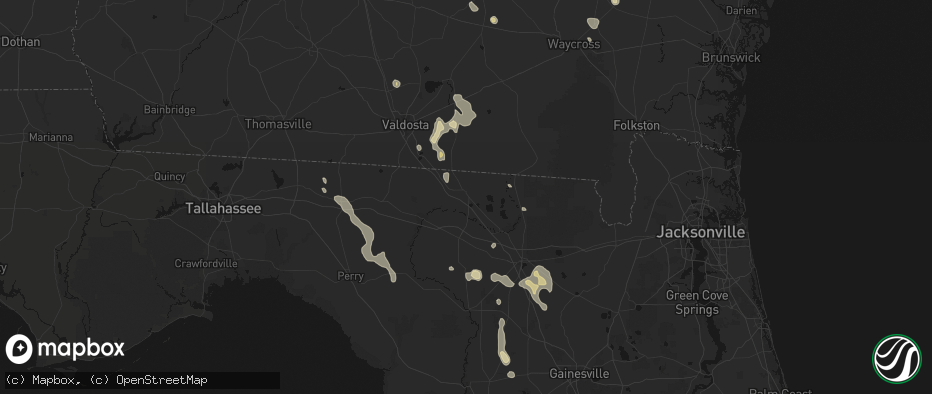 Hail map in Jasper, FL on May 17, 2026