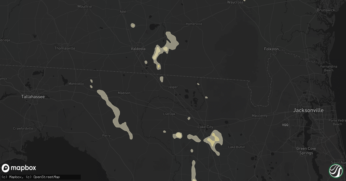 Hail map in Jasper, FL on May 17, 2026