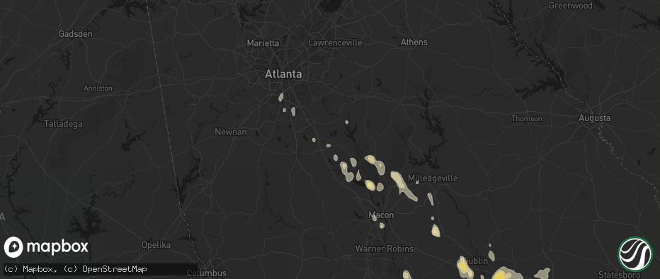 Hail map in Jenkinsburg, GA on May 17, 2026
