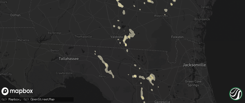 Hail map in Jennings, FL on May 17, 2026