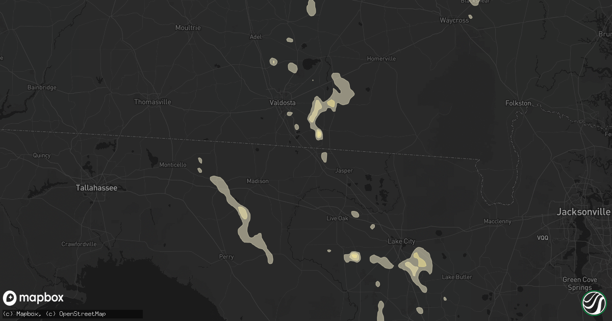 Hail map in Jennings, FL on May 17, 2026