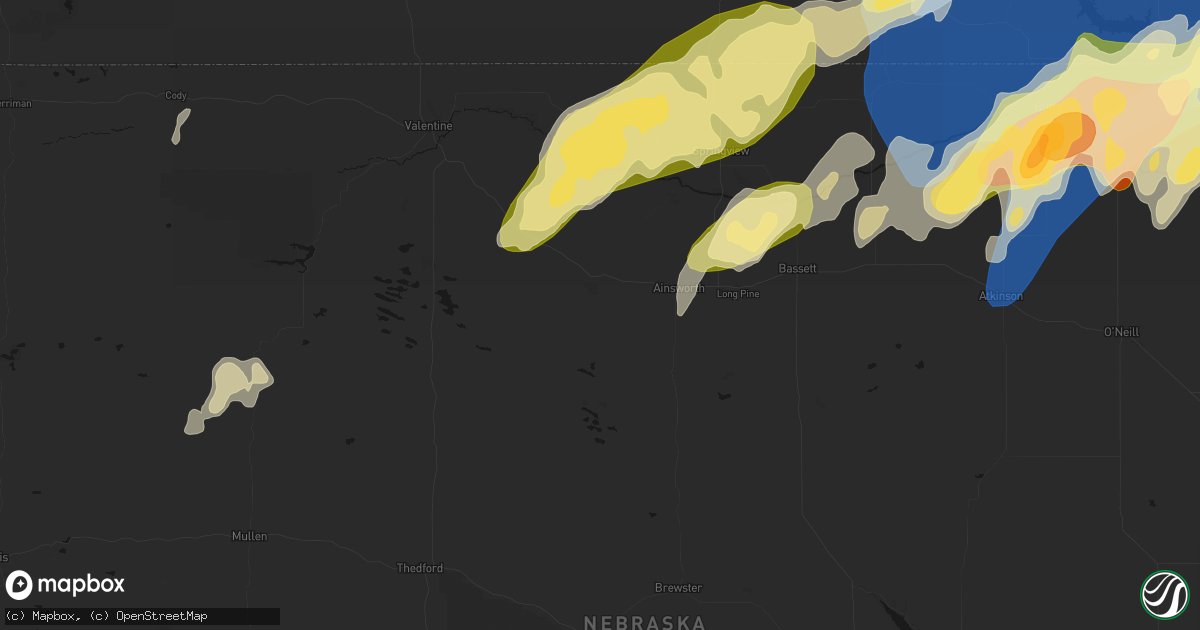 Hail map in Johnstown, NE on May 17, 2026