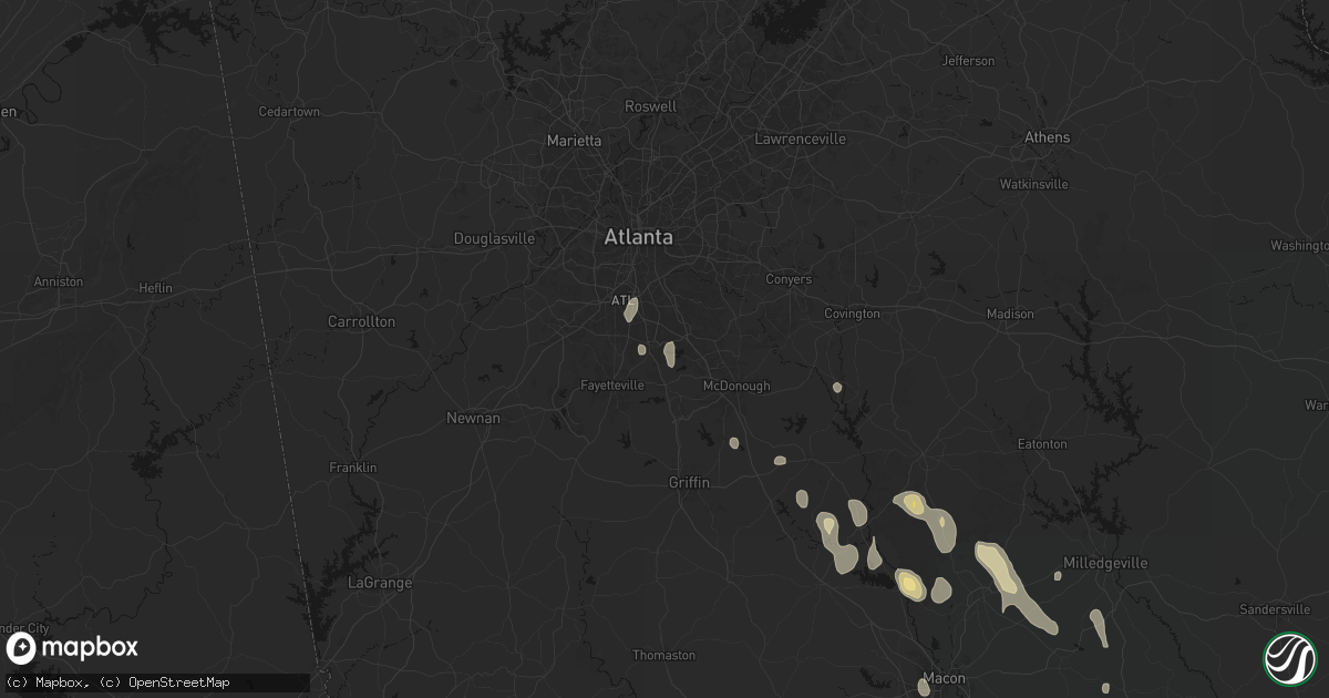 Hail map in Jonesboro, GA on May 17, 2026