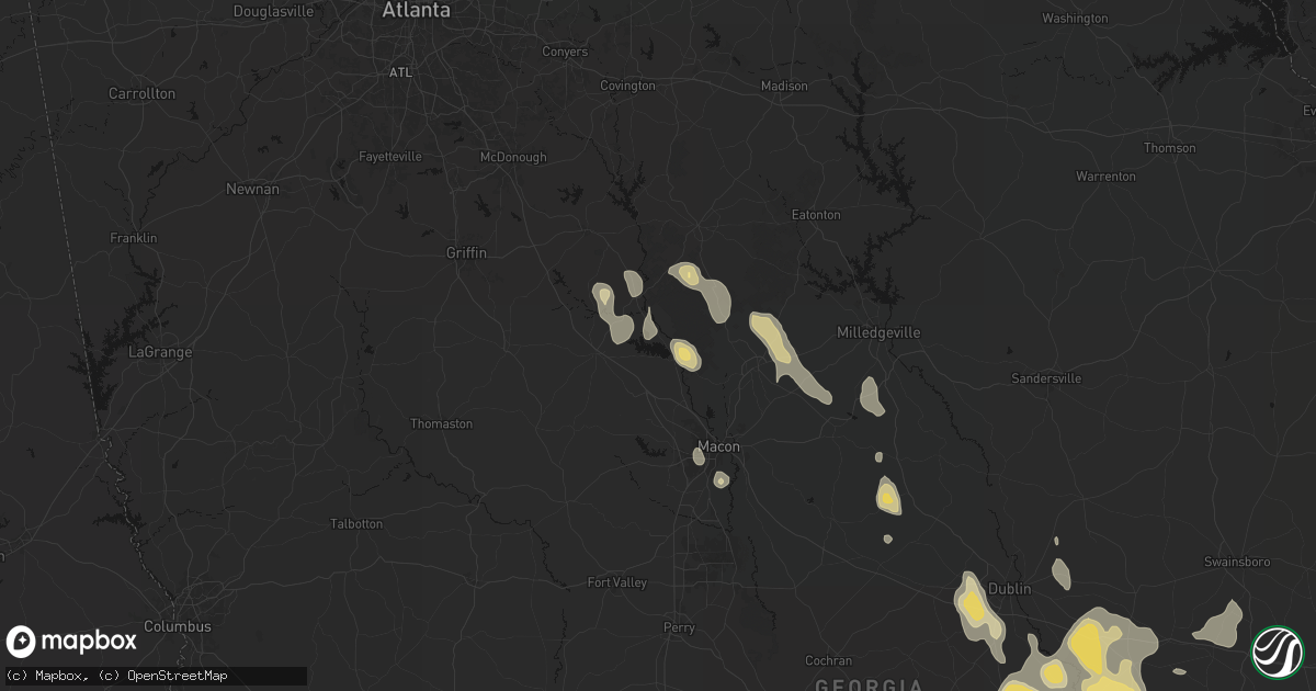 Hail map in Juliette, GA on May 17, 2026