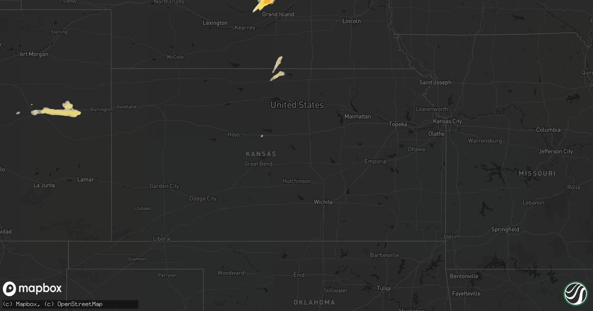 Hail map in Kansas on May 17, 2026
