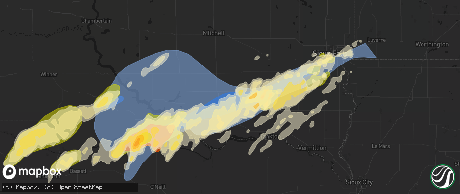 Hail map in Kaylor, SD on May 17, 2026