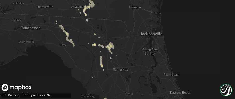 Hail map in Lake Butler, FL on May 17, 2026