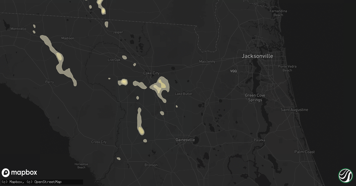 Hail map in Lake Butler, FL on May 17, 2026