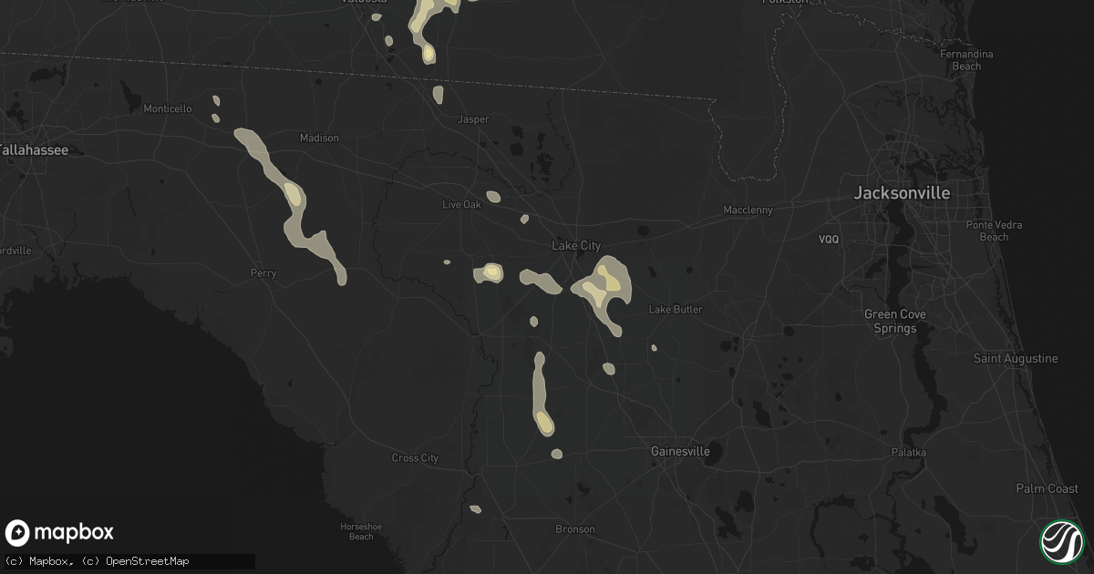 Hail map in Lake City, FL on May 17, 2026