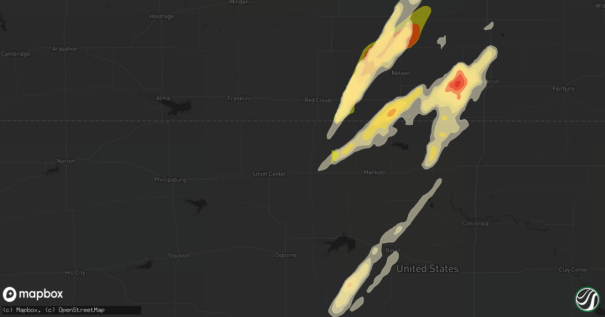 Hail map in Lebanon, KS on May 17, 2026