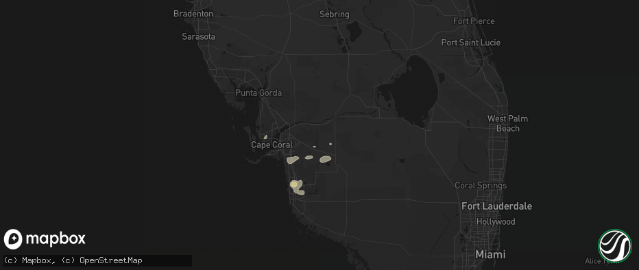 Hail map in Lehigh Acres, FL on May 17, 2026