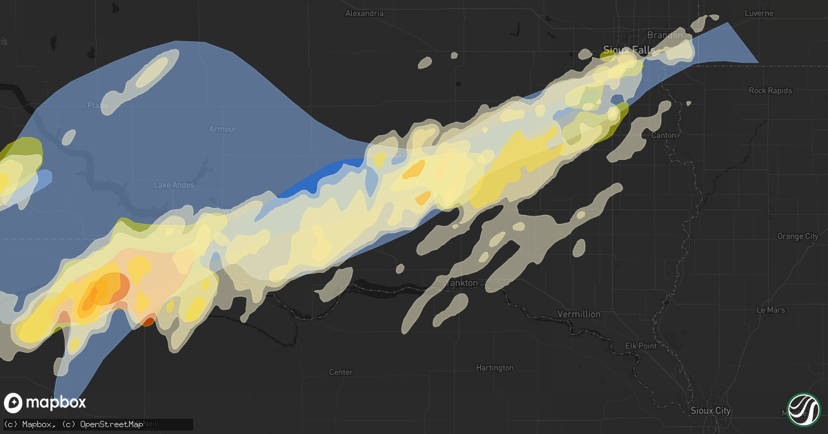 Hail map in Lesterville, SD on May 17, 2026