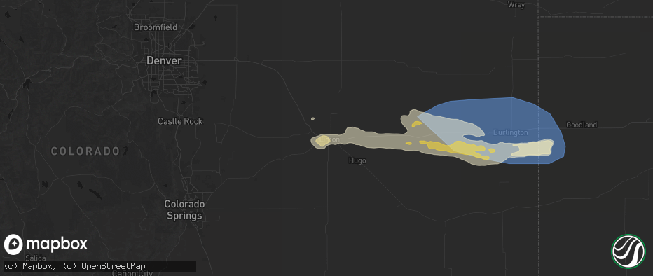 Hail map in Limon, CO on May 17, 2026