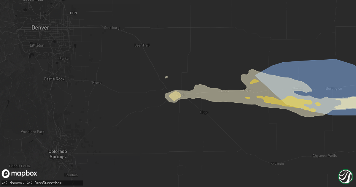 Hail map in Limon, CO on May 17, 2026