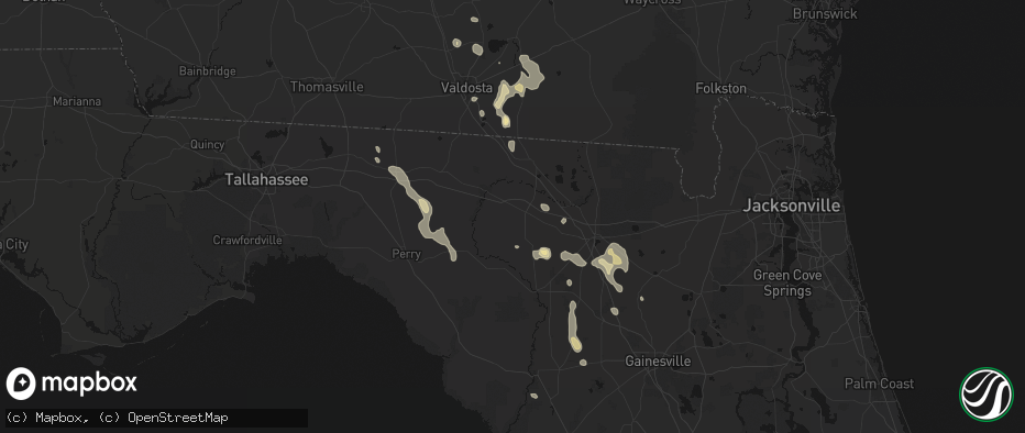 Hail map in Live Oak, FL on May 17, 2026
