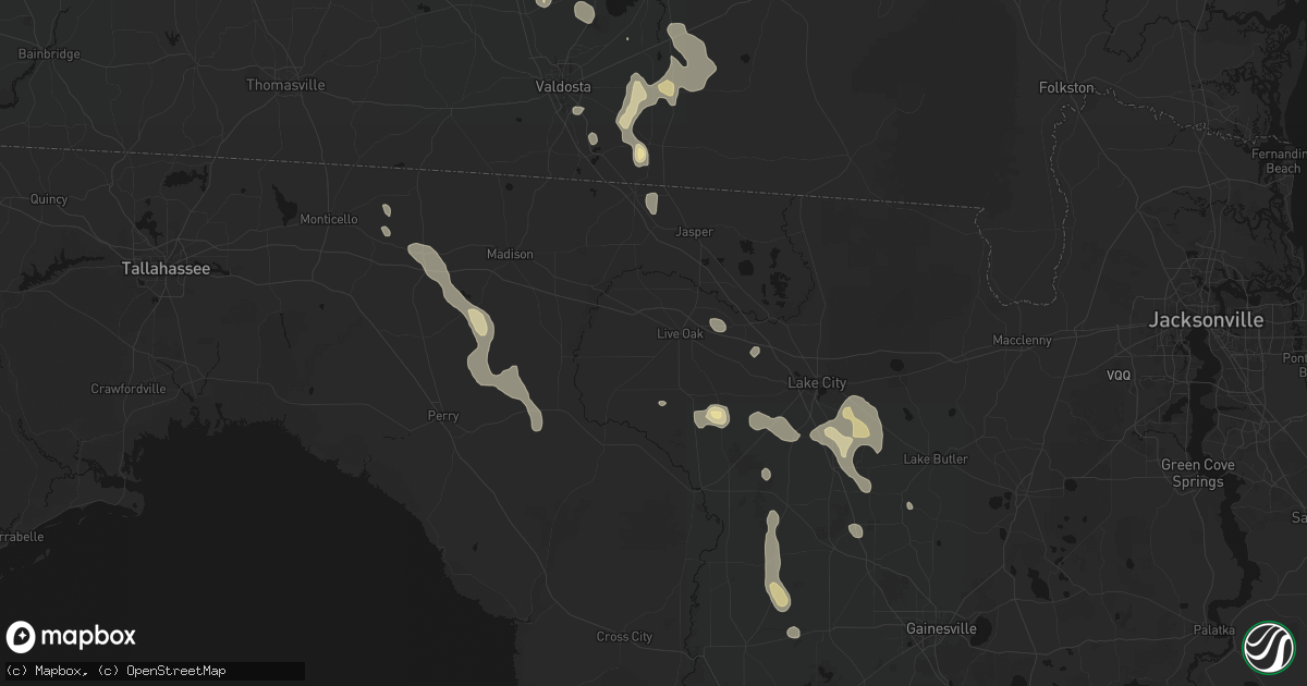 Hail map in Live Oak, FL on May 17, 2026