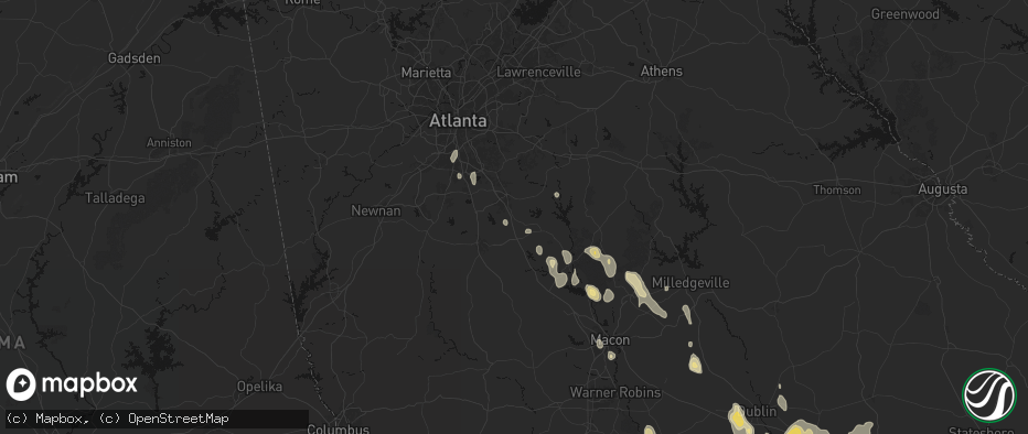 Hail map in Locust Grove, GA on May 17, 2026