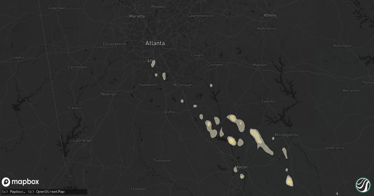 Hail map in Locust Grove, GA on May 17, 2026