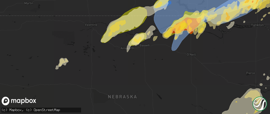 Hail map in Long Pine, NE on May 17, 2026