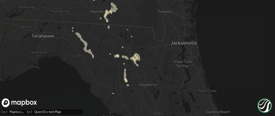 Hail map in Lulu, FL on May 17, 2026