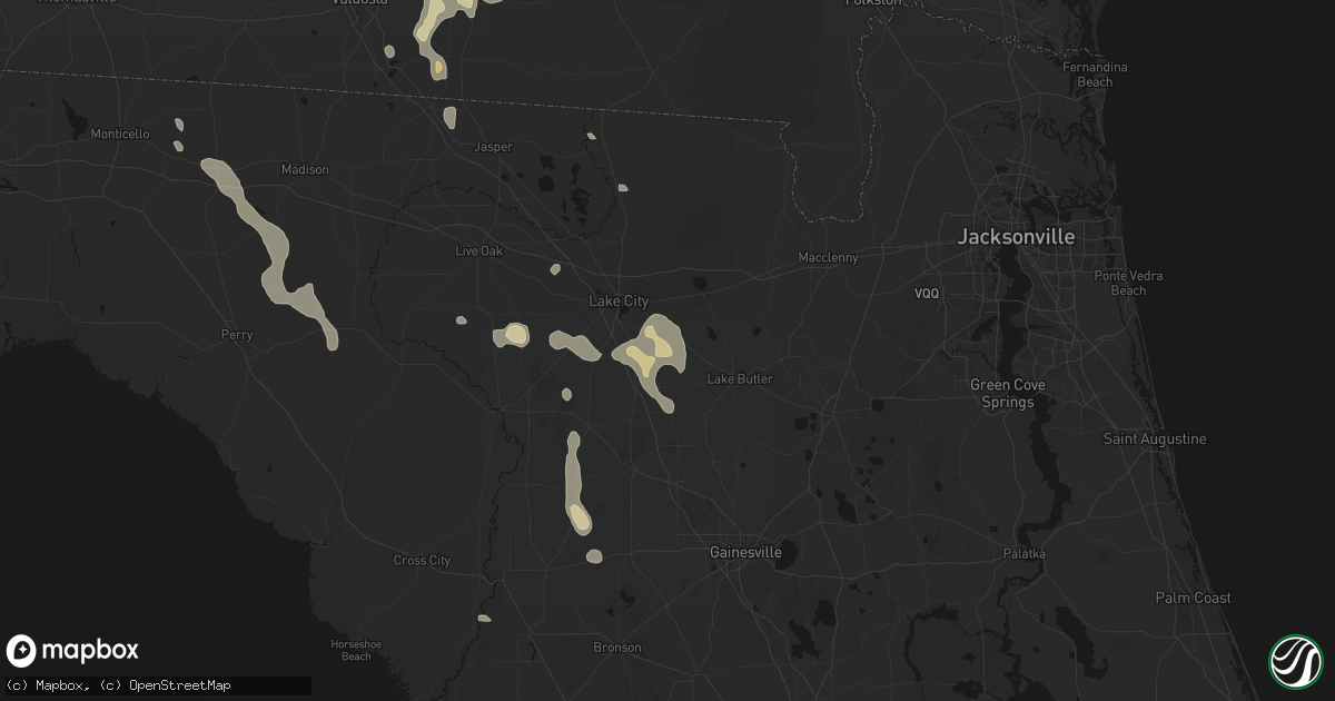 Hail map in Lulu, FL on May 17, 2026