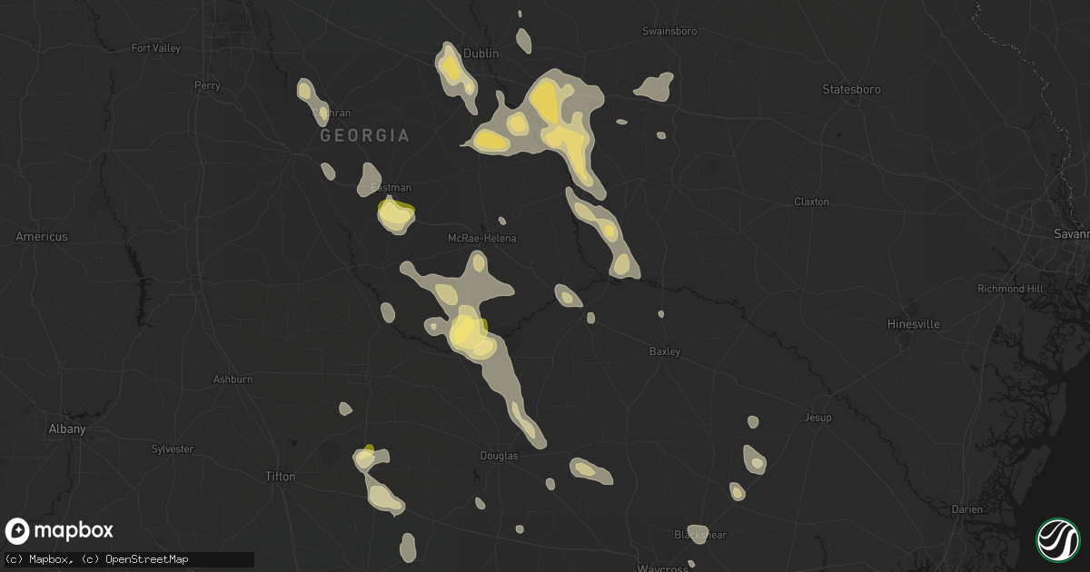 Hail map in Lumber City, GA on May 17, 2026