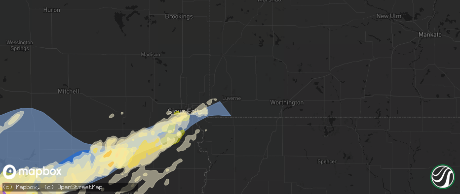 Hail map in Luverne, MN on May 17, 2026