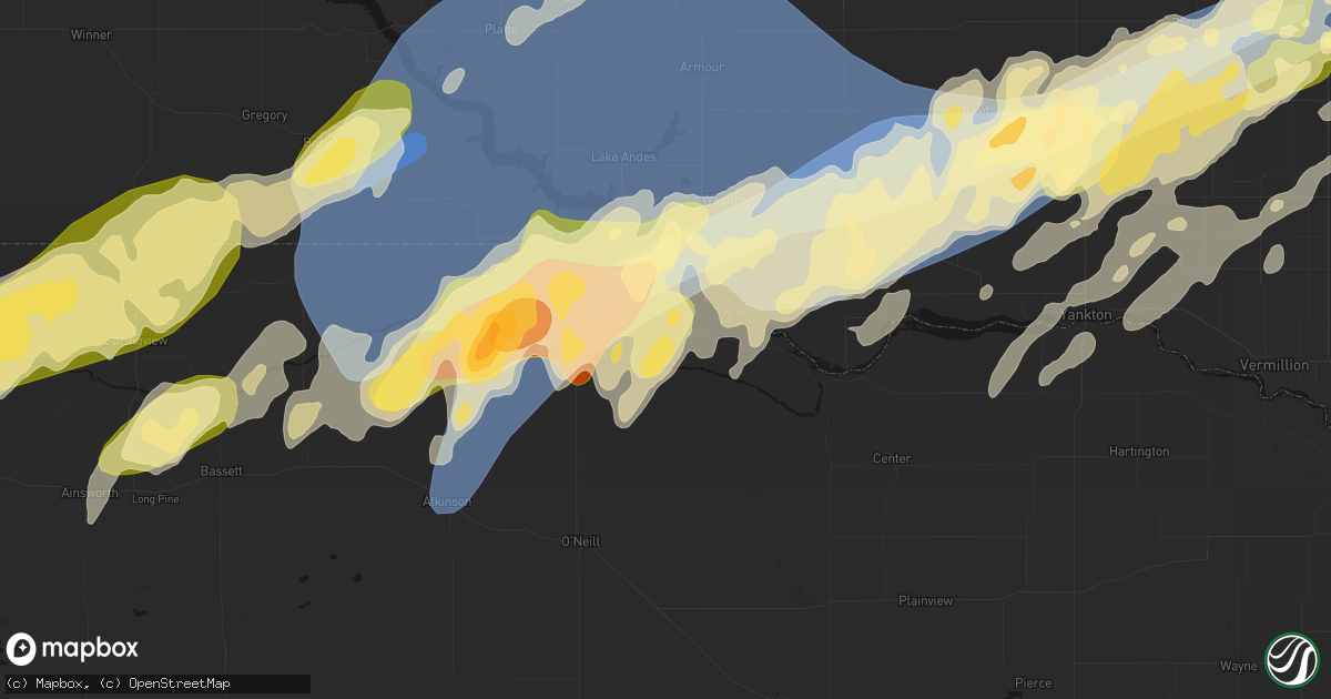 Hail map in Lynch, NE on May 17, 2026